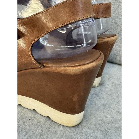 Michele Lopriore Milano Espadrille Wedge Sandals Black/Brown Sz 39 - SEE PICS - Picture 5 of 10